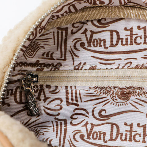 Von Dutch Beige Sherpa Bowling Bag
