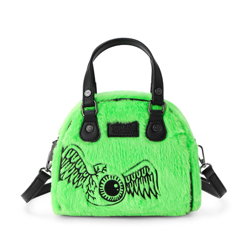Von Dutch Lime Green Furry Bowling Bag