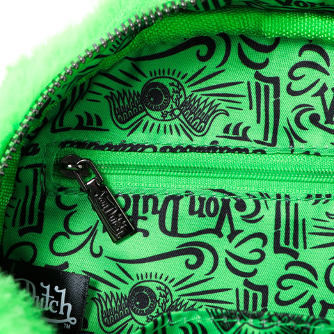 Von Dutch Lime Green Furry Bowling Bag