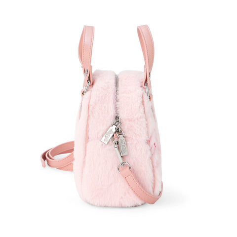 Von Dutch Light Pink Furry Bowling Bag