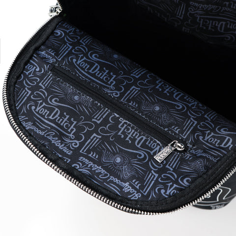 Von Dutch Large Black Flying Eye Backpack