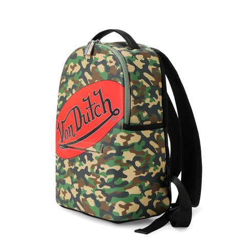 Von Dutch Large Green Camo Backpack