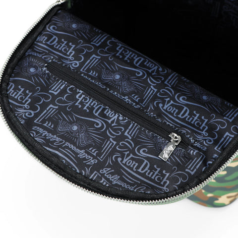 Von Dutch Small Sized Green Camo Backpack