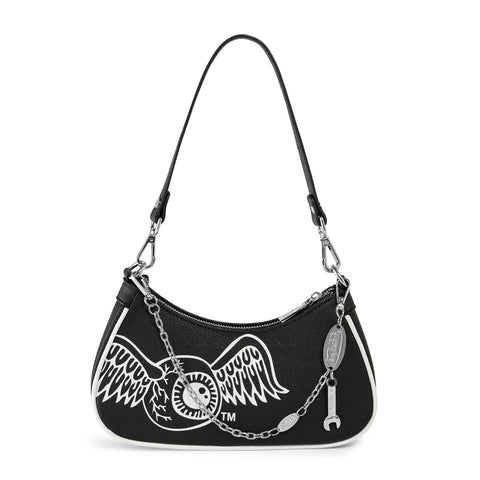 Von Dutch Classic Black & White Shoulder Bag