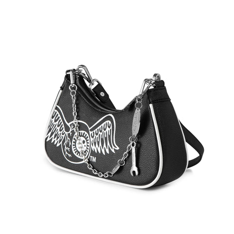 Von Dutch Classic Black & White Shoulder Bag