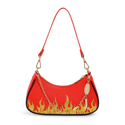Von Dutch Red Flames Shoulder Bag