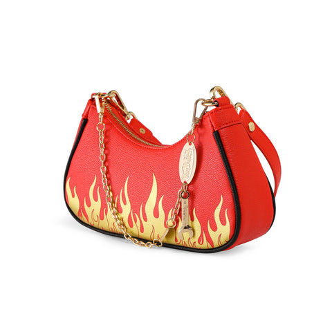 Von Dutch Red Flames Shoulder Bag