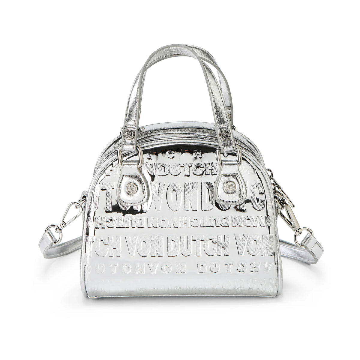 Von Dutch Silver Foil Reflective Bowling Bag