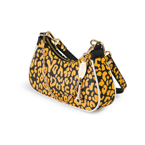 Von Dutch Orange Cheetah Shoulder Bag