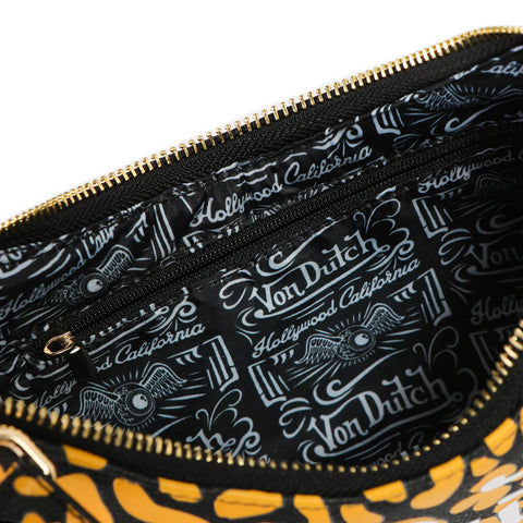 Von Dutch Orange Cheetah Shoulder Bag