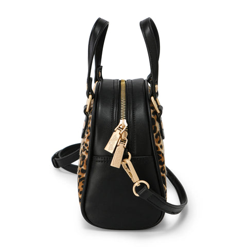 Von Dutch Leopard Vegan Pony Hair Bowling Bag