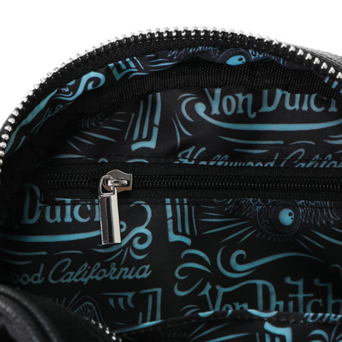 Von Dutch City of Angels Silver Blue Bowling Bag