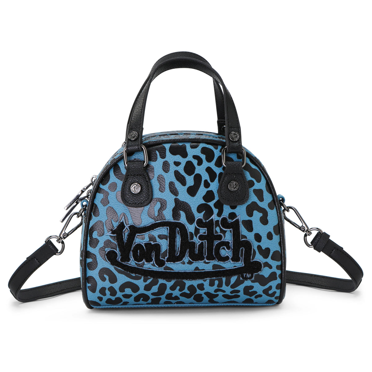 Von Dutch Cheetah Blue Bowling Bag