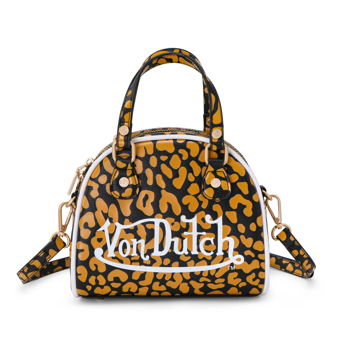 Von Dutch Cheetah Orange Bowling Bag