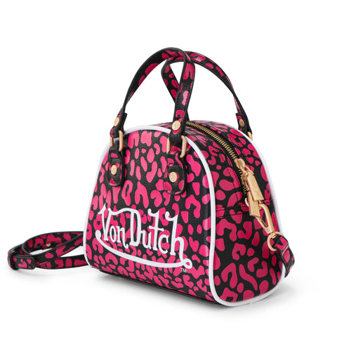 Von Dutch Cheetah Hot Pink Bowling Bag