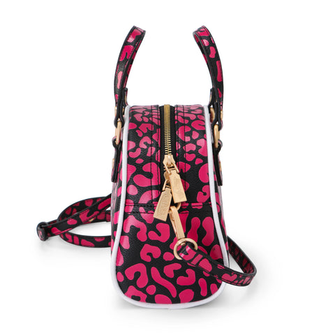 Von Dutch Cheetah Hot Pink Bowling Bag
