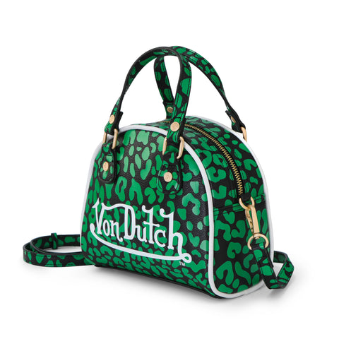 Von Dutch Cheetah Lime Green Bowling Bag
