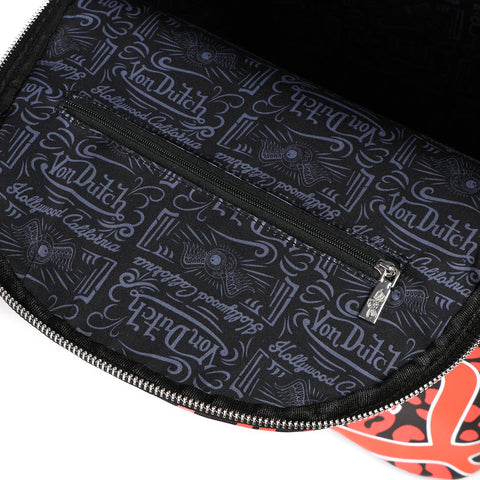 Von Dutch Medium Sized Orange Cheetah Backpack