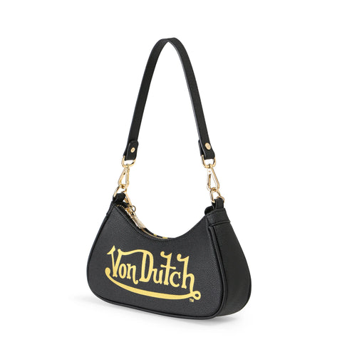 Von Dutch Black & Gold Shoulder Bag