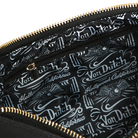 Von Dutch Black & Gold Shoulder Bag