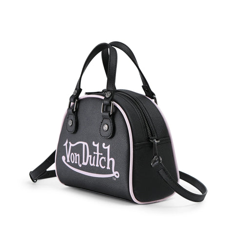 Von Dutch Black & Pink Two-Tone Bowling Bag