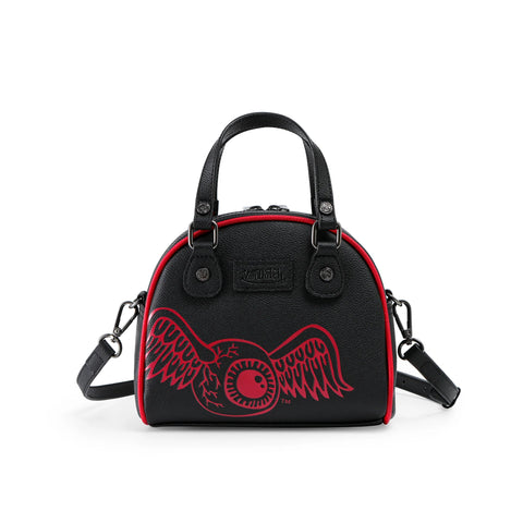 Von Dutch Black & Red Two-Tone Bowling Bag