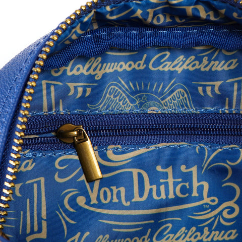 Von Dutch Navy Blue & Gold Two-Tone Bowling Bag