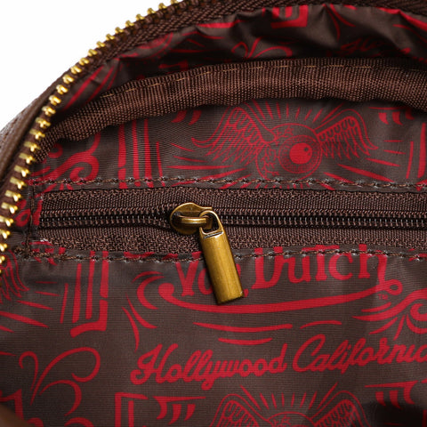 Von Dutch Dark Brown & Red Two-Tone Bowling Bag