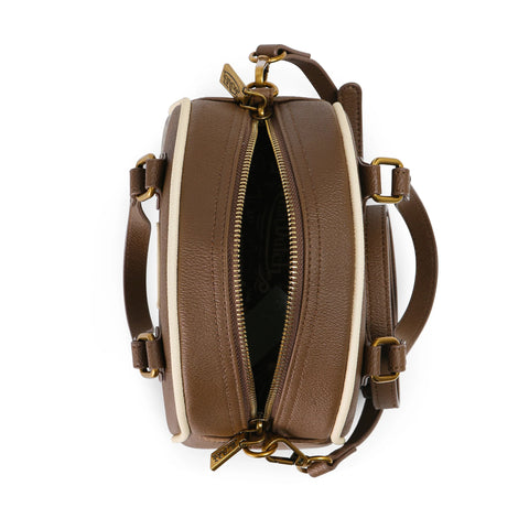 Von Dutch Brown & Tan Two-Tone Bowling Bag
