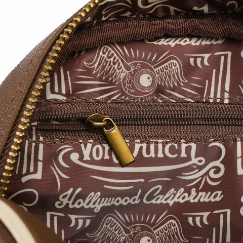 Von Dutch Brown & Tan Two-Tone Bowling Bag