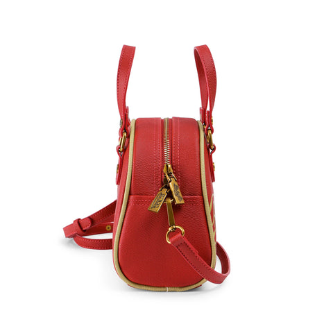 Von Dutch Red & Gold Two-Tone Bowling Bag