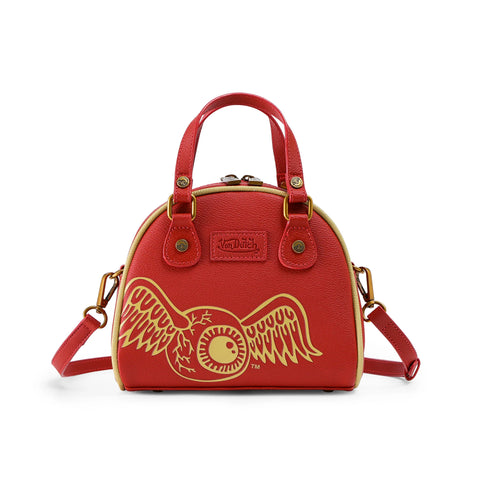 Von Dutch Red & Gold Two-Tone Bowling Bag