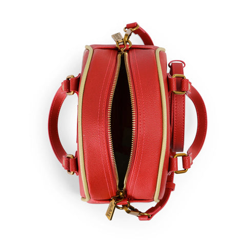 Von Dutch Red & Gold Two-Tone Bowling Bag