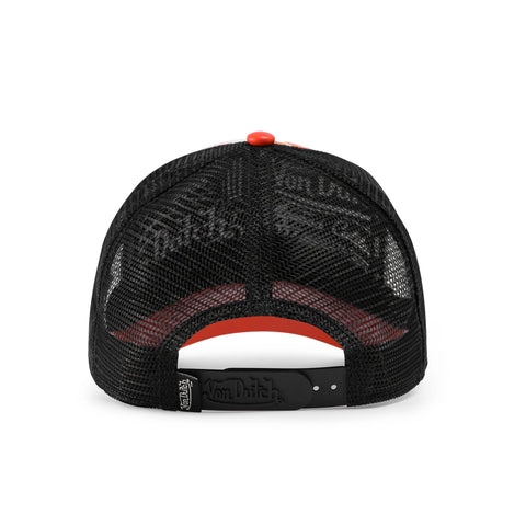 Von Dutch Vegan Pony Hair Trucker Hat -Orange Cow Print