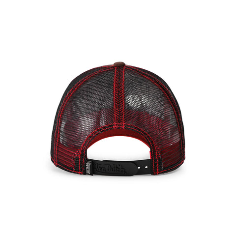 Von Dutch Brown & Red Velvet Trucker Hat