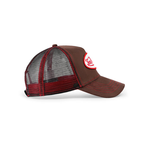 Von Dutch Brown & Red Velvet Trucker Hat