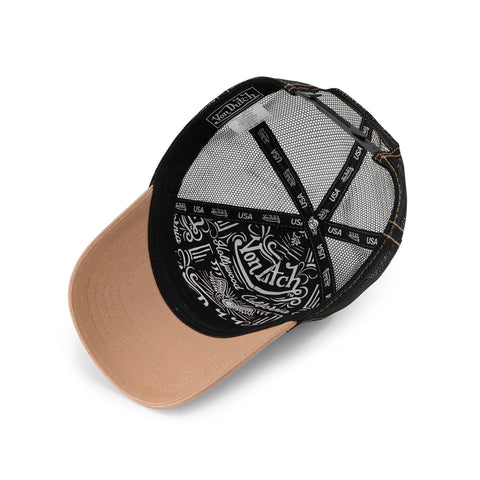 Von Dutch Brown, Off-White & Black Trucker Hat