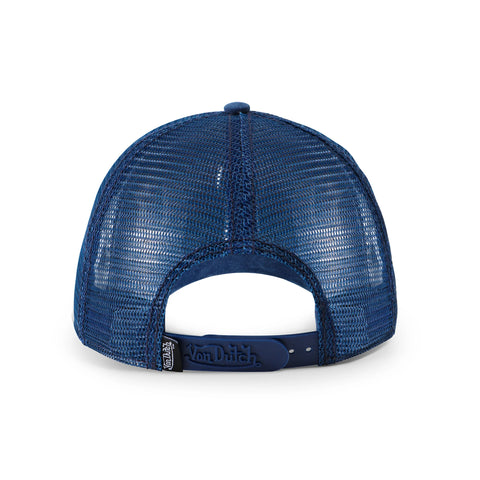 Von Dutch Distressed Denim Navy Trucker Hat