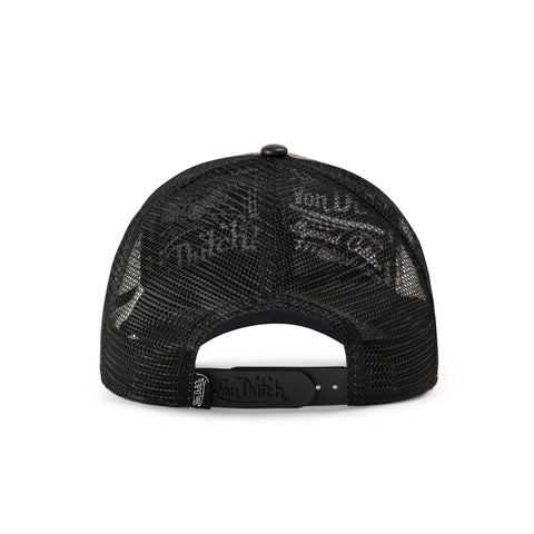 Von Dutch Vegan Leather Trucker Hat - Black Leopard