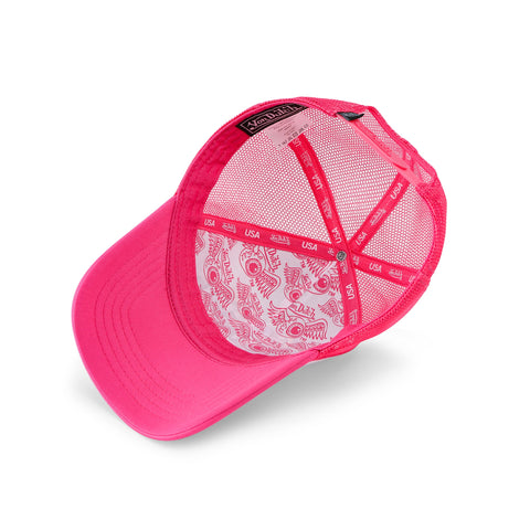 Von Dutch Hot Pink Flying Eyeball Wordmark Trucker Hat