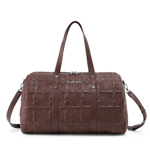 Von Dutch Embroidered Chopper Duffle Bag - Brown