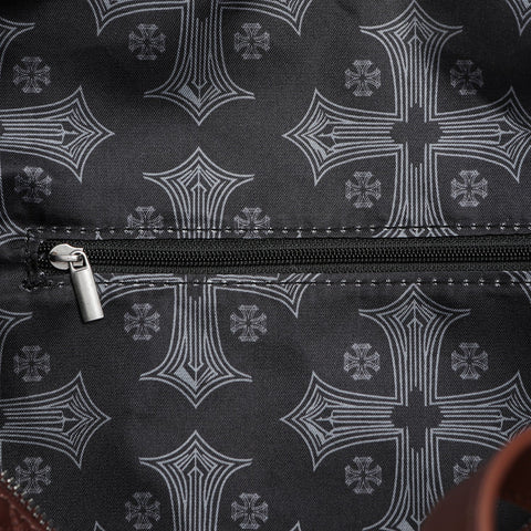 Von Dutch Embroidered Chopper Duffle Bag - Brown