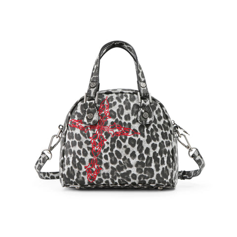 Von Dutch Chopper Cross Bowling Bag - Red Leopard Print