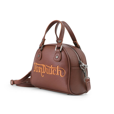 Von Dutch Chopper Cross Bowling Bag - Brown & Cream Orange