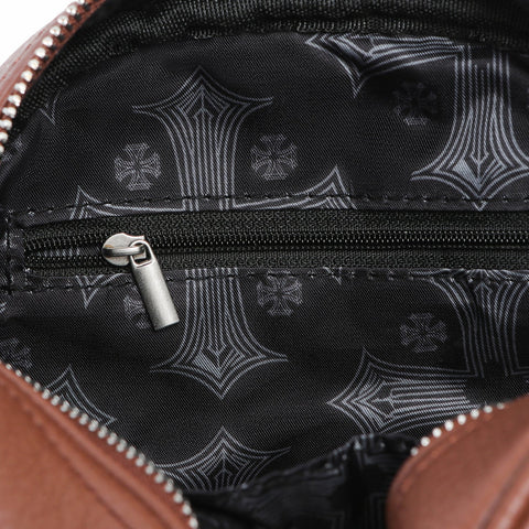 Von Dutch Chopper Cross Bowling Bag - Brown & Cream Orange