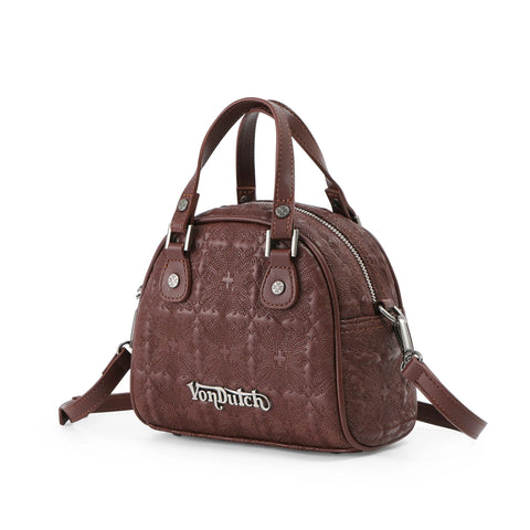 Von Dutch Embroidered Chopper Bowling Bag - Brown