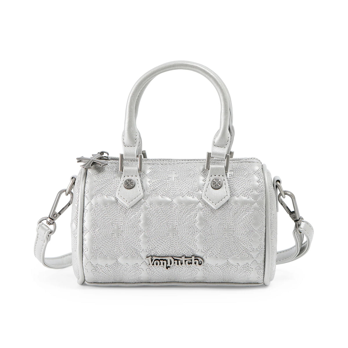 Von Dutch Embroidered Chopper Hanna Bag - Silver