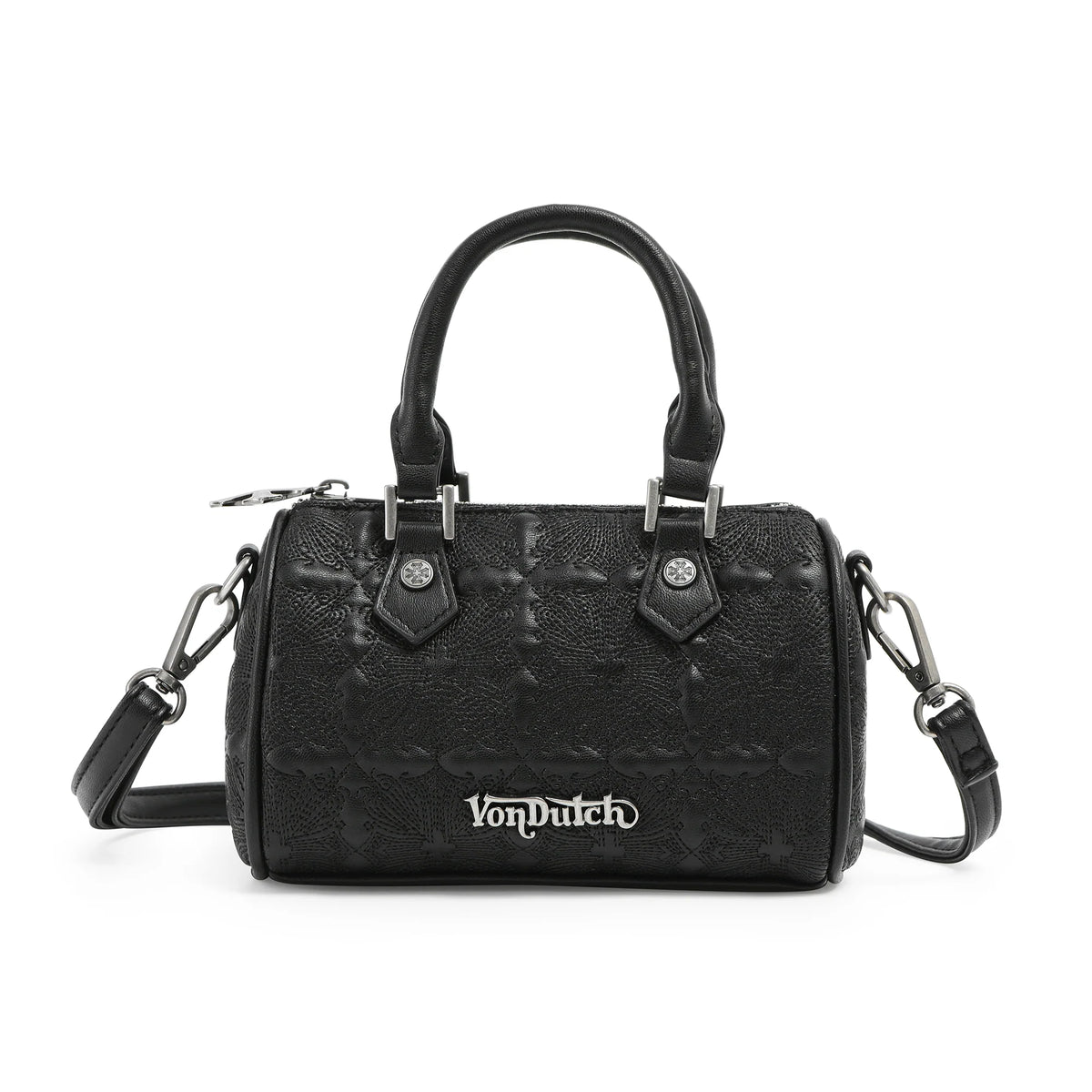 Von Dutch Embroidered Chopper Hanna Bag -Black