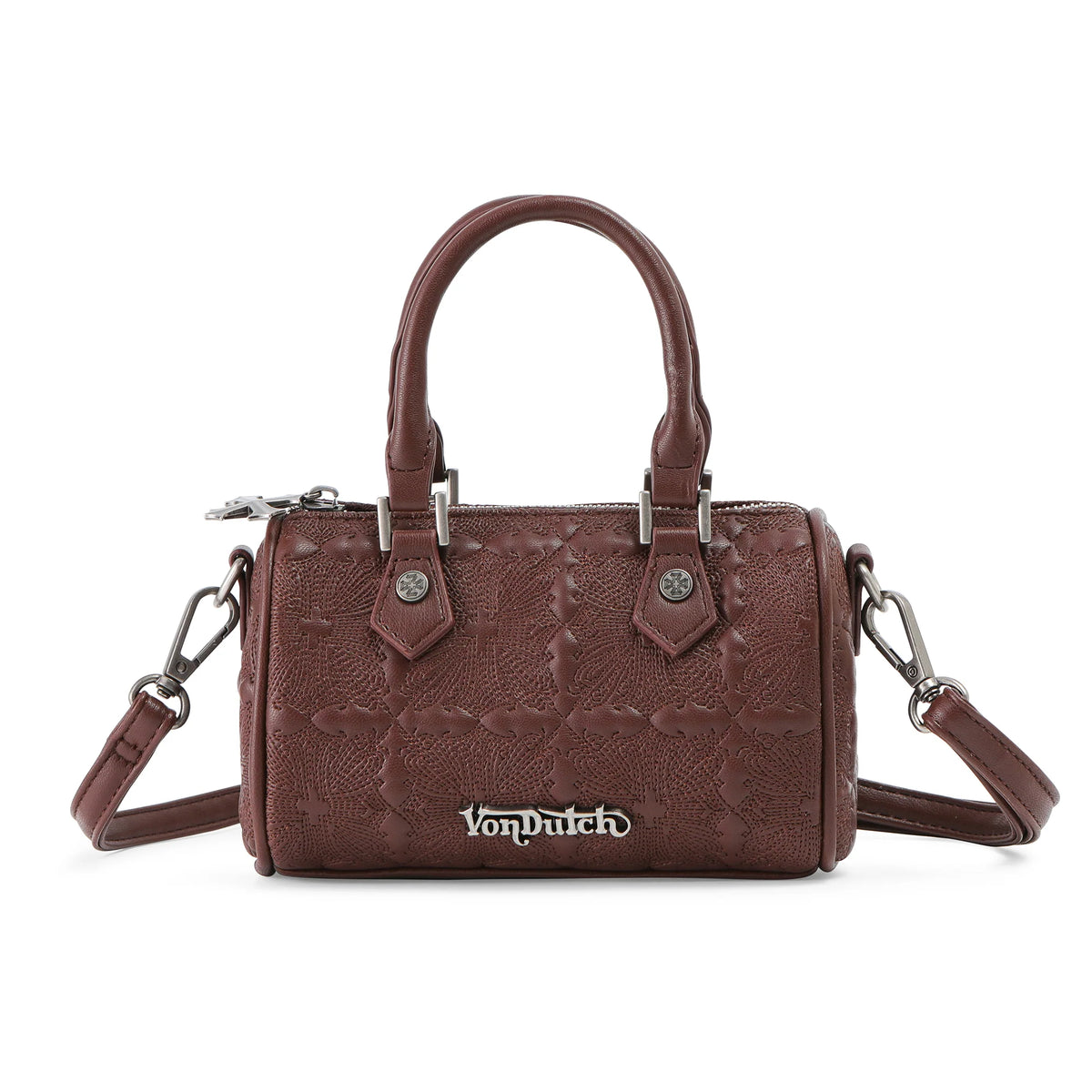 Von Dutch Embroidered Chopper Hanna Bag - Brown