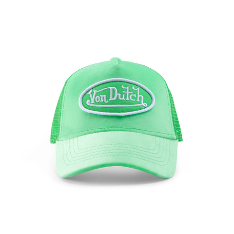 Von Dutch Lime Velvet Trucker Hat